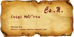 Csigi Márta névjegykártya